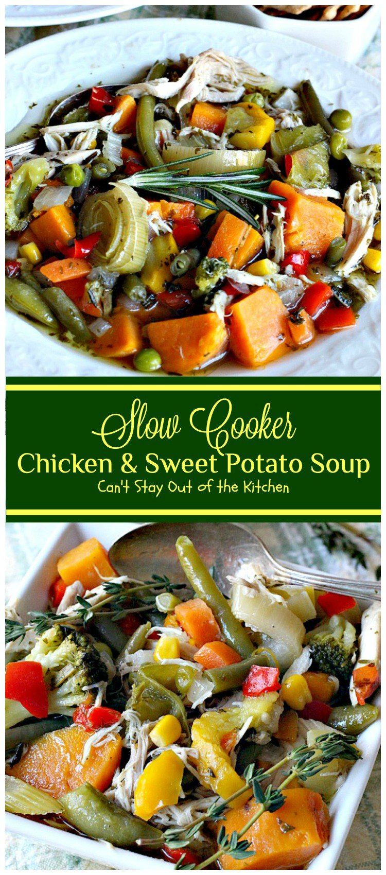 Slow Cooker Chicken and Sweet Potato Soup | Can't Stay Out of the Kitchen