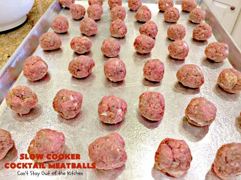 Slow Cooker Cocktail Meatballs – Cant Stay Out Of The Kitchen
