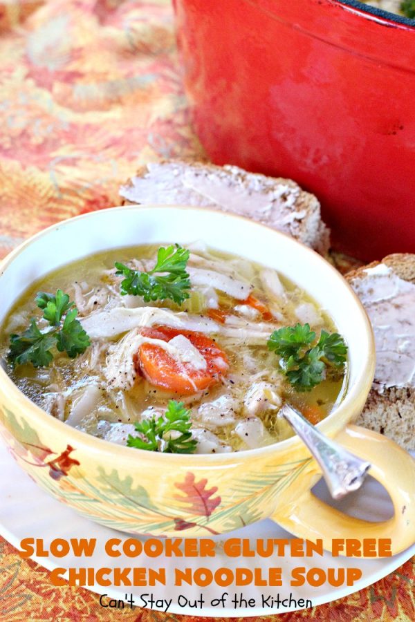 Slow Cooker Gluten Free Chicken Noodle Soup Can't Stay Out of the Kitchen