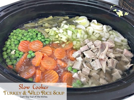 Slow Cooker Turkey and Wild Rice Soup | Can't Stay Out of the Kitchen | we loved this amazing #soup. It's filled with #turkey #rice and several #veggies and is so easy since it's made in the #slowcooker. Good with #chicken, too. #glutenfree