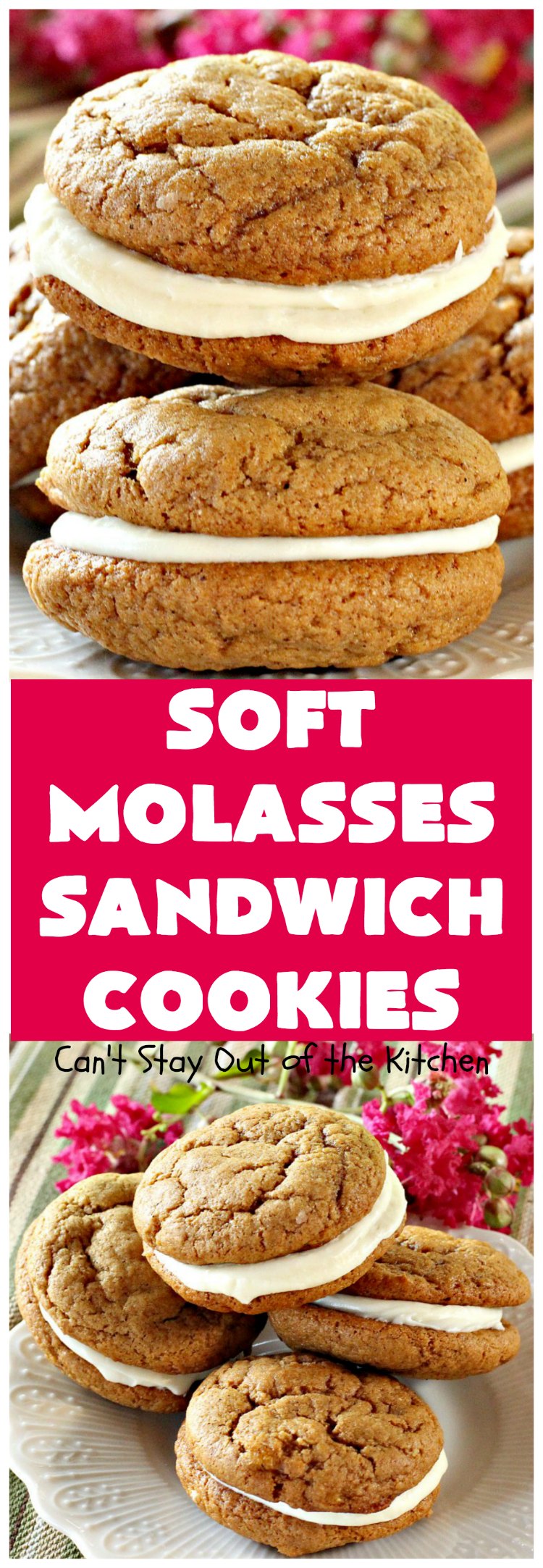 Soft Molasses Sandwich Cookies | Can't Stay Out of the Kitchen | these are always one of our most requested #cookies at #Christmas. Everybody loves them! #molasses #dessert #whoopiepie