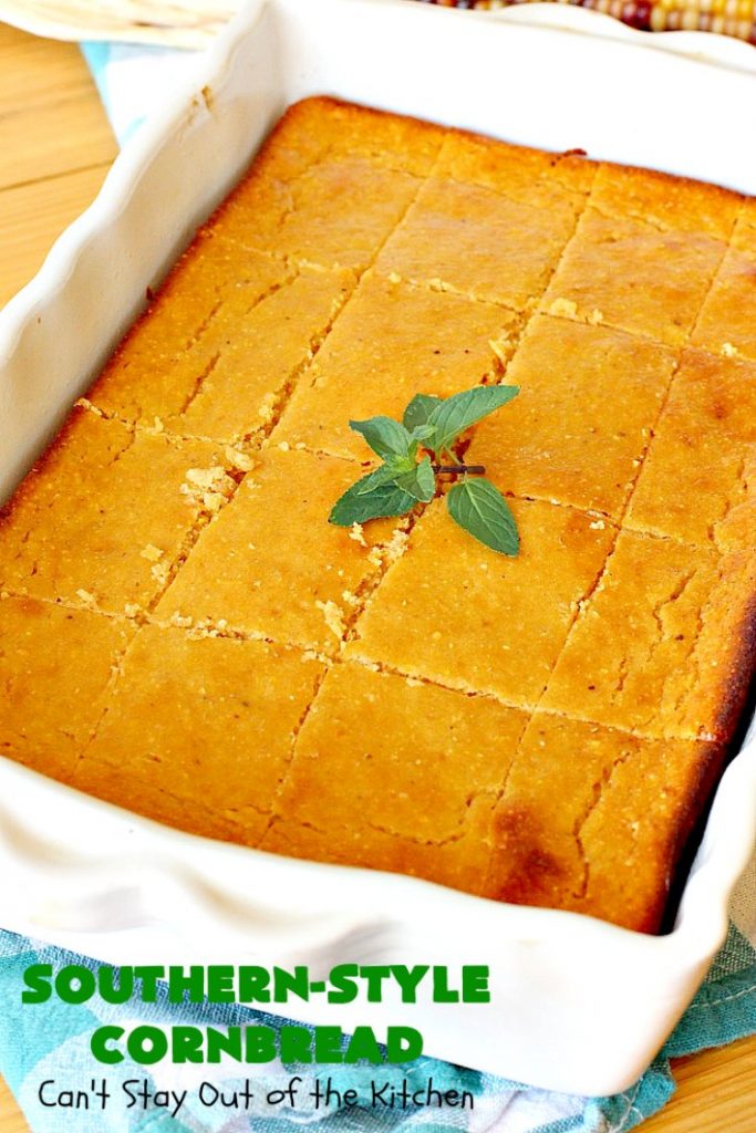 Southern-Style Cornbread | Can't Stay Out of the Kitchen | this is one of the BEST #cornbread #recipes you'll ever eat! It's so mouthwatering & delicious it's like eating #dessert! Every bite will have you coming back for more. #Southern #molasses #SouthernCornbread #SouthernStyleCornbread #cornmeal #MoistCornbread #BestCornbread #Fall #FallBaking