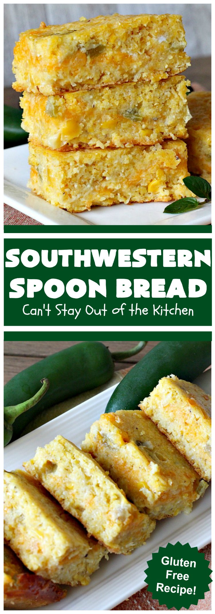 Southwestern Spoon Bread | Can't Stay Out of the Kitchen | this delicious #SpoonBread is a cross between #CornCasserole & #cornbread. It has rich #TexMex flavor using diced #GreenChilies & #CheddarCheese. #corn #SouthwesternSpoonBread