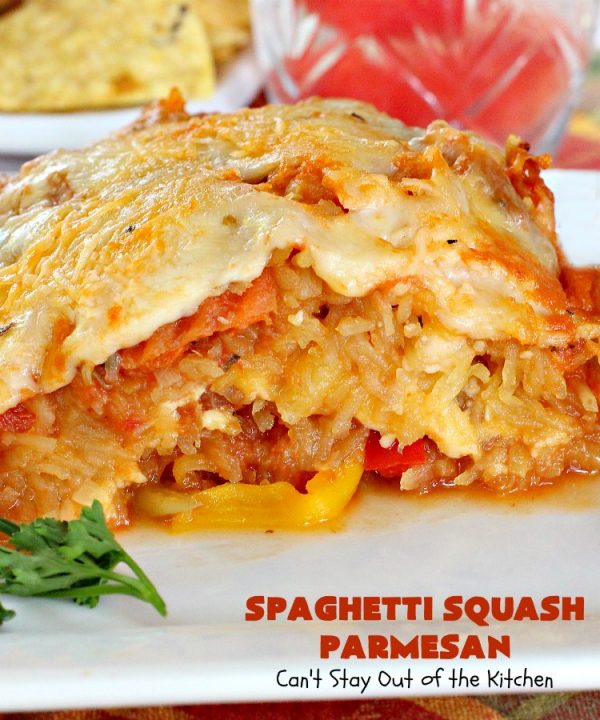 Spaghetti Squash Parmesan - Can't Stay Out of the Kitchen