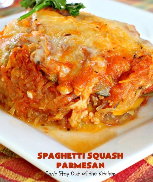 Spaghetti Squash Parmesan - Can't Stay Out of the Kitchen