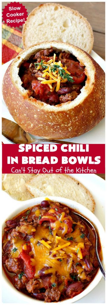 Spiced Chili in Bread Bowls | Can't Stay Out of the Kitchen