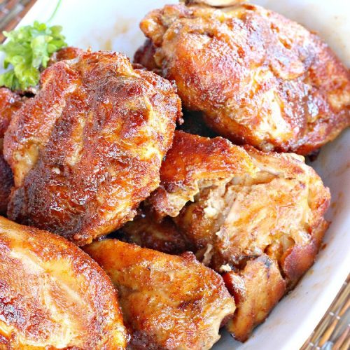 Spicy Honey-Brushed Chicken Thighs | Can't Stay Out of the Kitchen