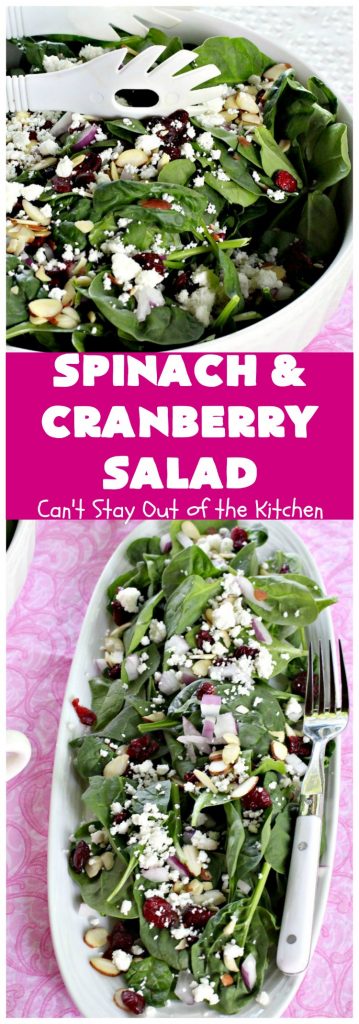 Spinach and Cranberry Salad | Can't Stay Out of the Kitchen