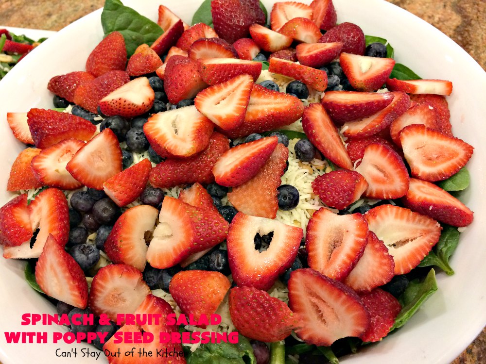 Spinach and Fruit Salad with Poppy Seed Dressing - Can't Stay Out of ...