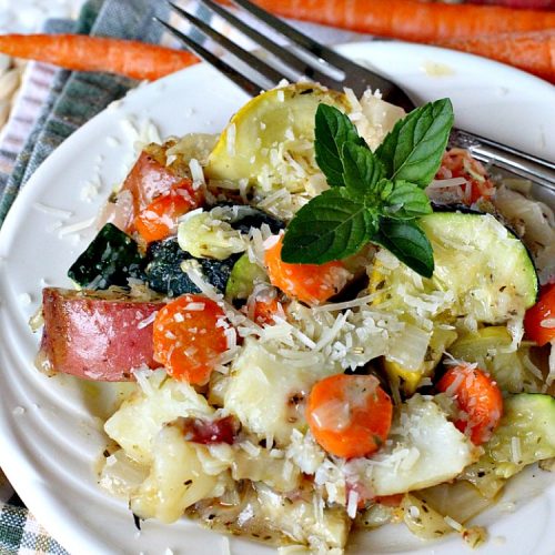 Squash, Fennel and Potato Bake | Can't Stay Out of the Kitchen | this amazing #casserole will blow your socks off! Great for company or as a #holiday #sidedish. #potatoes #zucchini #glutenfree