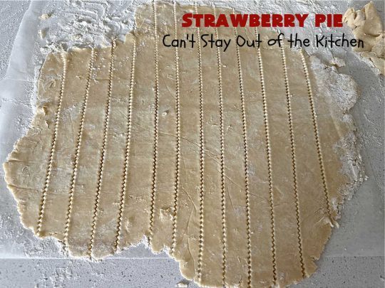 Strawberry Pie | Can't Stay Out of the Kitchen | This old-fashioned #vintage #recipe for #StrawberryFruitPie can't be beat! It uses a #HomemadePieCrust so the #PieCrust is flaky & delicious. If you enjoy #strawberries, you'll love this fantastic #StrawberryDessert. #pie #fruit #StrawberryPie