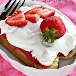 Strawberry Twinkie Dessert | Can't Stay Out of the Kitchen | this spectacular #dessert uses only 3 ingredients including #HostessTwinkies! Perfect #strawberry dessert for #FourthofJuly & other summer #holidays. So easy.