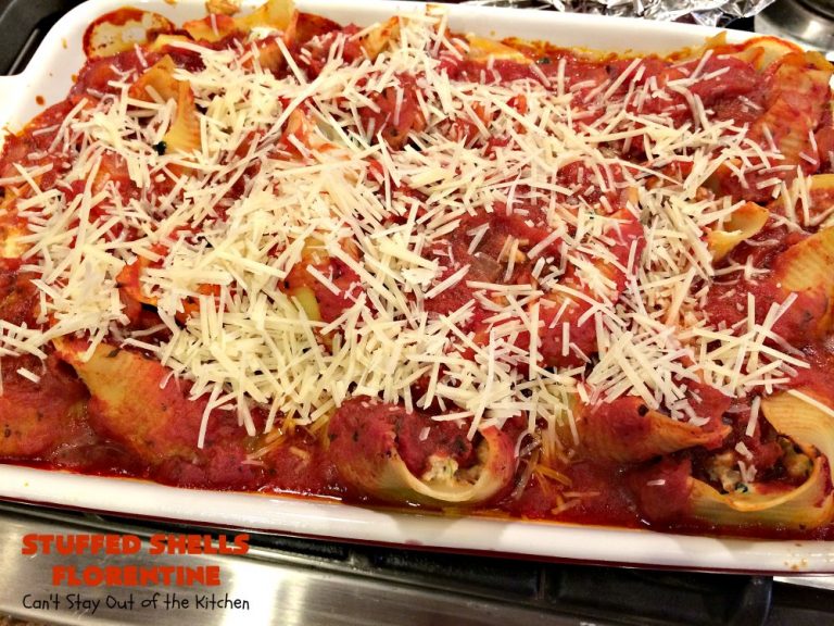 Stuffed Shells Florentine - Can't Stay Out of the Kitchen