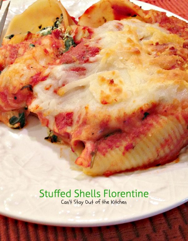 Stuffed Shells Florentine – Recipe Pix 10 175 – Can't Stay Out of the ...