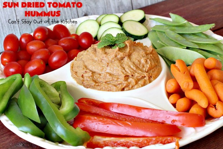 Sun Dried Tomato Hummus – Can't Stay Out Of The Kitchen