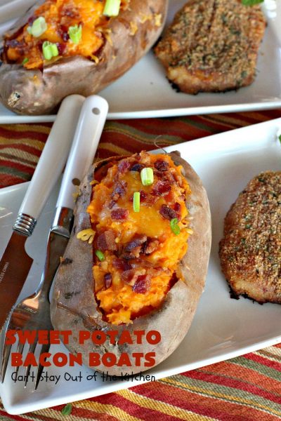 Sweet Potato Bacon Boats – Can't Stay Out of the Kitchen