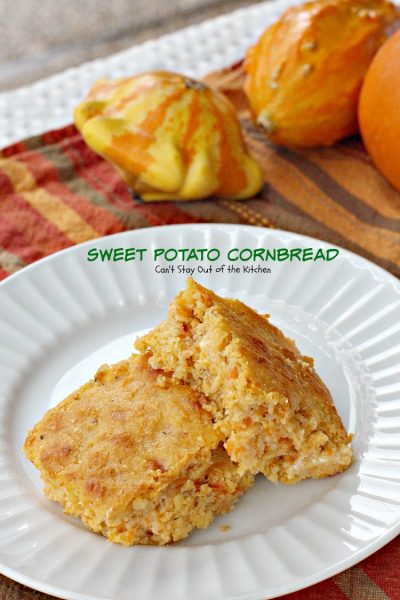 Sweet Potato Cornbread | Can't Stay Out of the Kitchen | a tasty, savory #cornbread made with #sweetpotatoes and #honey. #cleaneating #glutenfree