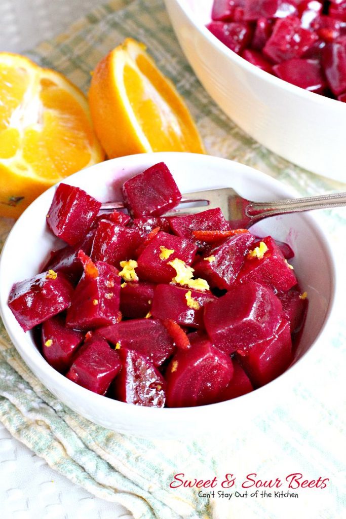 Sweet & Sour Beets | Can't Stay Out of the Kitchen | the most delicious #beets dish you'll ever eat. Flavored with #orange zest, this is a great #holiday #sidedish.