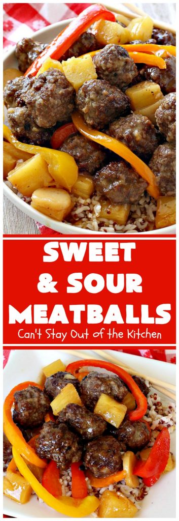 Sweet and Sour Meatballs – Can't Stay Out of the Kitchen