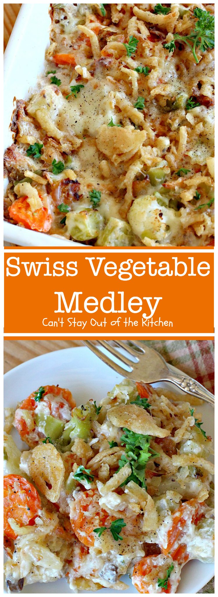 Swiss Vegetable Medley | Can't Stay Out of the Kitchen | fabulous #casserole is great for the #holidays. Uses #SwissCheese #FrenchFriedOnions & cream of mushroom soup. #vegetables