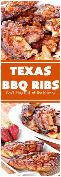 Texas BBQ Ribs | Can't Stay Out of the Kitchen | Mom's #pork #ribs have always been a family favorite. These ribs slow bake in the oven with a fantastic homemade #BBQ sauce. Perfect for company.