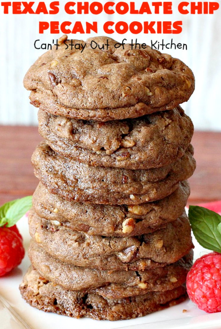 Texas Chocolate Chip Pecan Cookies – Can't Stay Out of the Kitchen