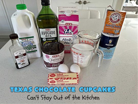 Texas Chocolate Cupcakes | Can't Stay Out of the Kitchen | these sensational #chocolate #cupcakes include homemade #caramel frosting to die for! You'll be drooling over every bite. Marvelous for #birthdays, #picnics, #potlucks #BackyardBarbecues, #tailgating parties or #grilling out with friends. #Texas #ChocolateDessert #ChocolateCupcakes #TexasChocolateCupcakes