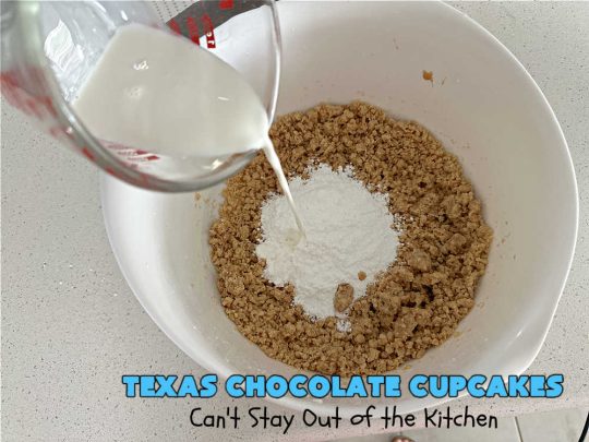 Texas Chocolate Cupcakes | Can't Stay Out of the Kitchen | these sensational #chocolate #cupcakes include homemade #caramel frosting to die for! You'll be drooling over every bite. Marvelous for #birthdays, #picnics, #potlucks #BackyardBarbecues, #tailgating parties or #grilling out with friends. #Texas #ChocolateDessert #ChocolateCupcakes #TexasChocolateCupcakes
