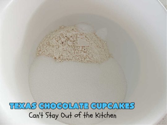 Texas Chocolate Cupcakes | Can't Stay Out of the Kitchen | these sensational #chocolate #cupcakes include homemade #caramel frosting to die for! You'll be drooling over every bite. Marvelous for #birthdays, #picnics, #potlucks #BackyardBarbecues, #tailgating parties or #grilling out with friends. #Texas #ChocolateDessert #ChocolateCupcakes #TexasChocolateCupcakes