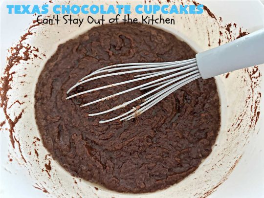 Texas Chocolate Cupcakes | Can't Stay Out of the Kitchen | these sensational #chocolate #cupcakes include homemade #caramel frosting to die for! You'll be drooling over every bite. Marvelous for #birthdays, #picnics, #potlucks #BackyardBarbecues, #tailgating parties or #grilling out with friends. #Texas #ChocolateDessert #ChocolateCupcakes #TexasChocolateCupcakes