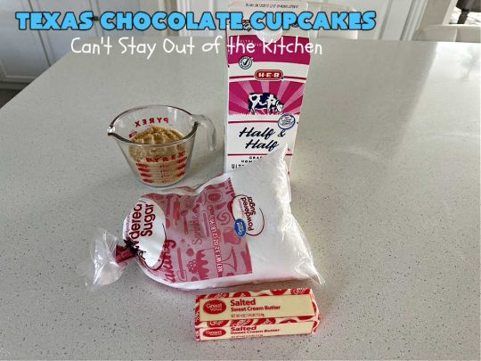 Texas Chocolate Cupcakes | Can't Stay Out of the Kitchen | these sensational #chocolate #cupcakes include homemade #caramel frosting to die for! You'll be drooling over every bite. Marvelous for #birthdays, #picnics, #potlucks #BackyardBarbecues, #tailgating parties or #grilling out with friends. #Texas #ChocolateDessert #ChocolateCupcakes #TexasChocolateCupcakes