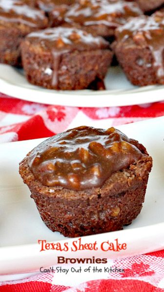 Texas Sheet Cake Brownies | Can't Stay Out of the Kitchen | oh my goodness, these #brownies are so amazing. If you're a #chocolate lover you won't be able to get enough of them! #dessert #tailgating