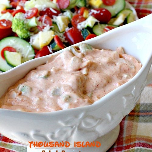 Thousand Island Salad Dressing | Can't Stay Out of the Kitchen | fantastic homemade #saladdressing that's perfect for any #salad. It's great to use as a dip as well. #glutenfree
