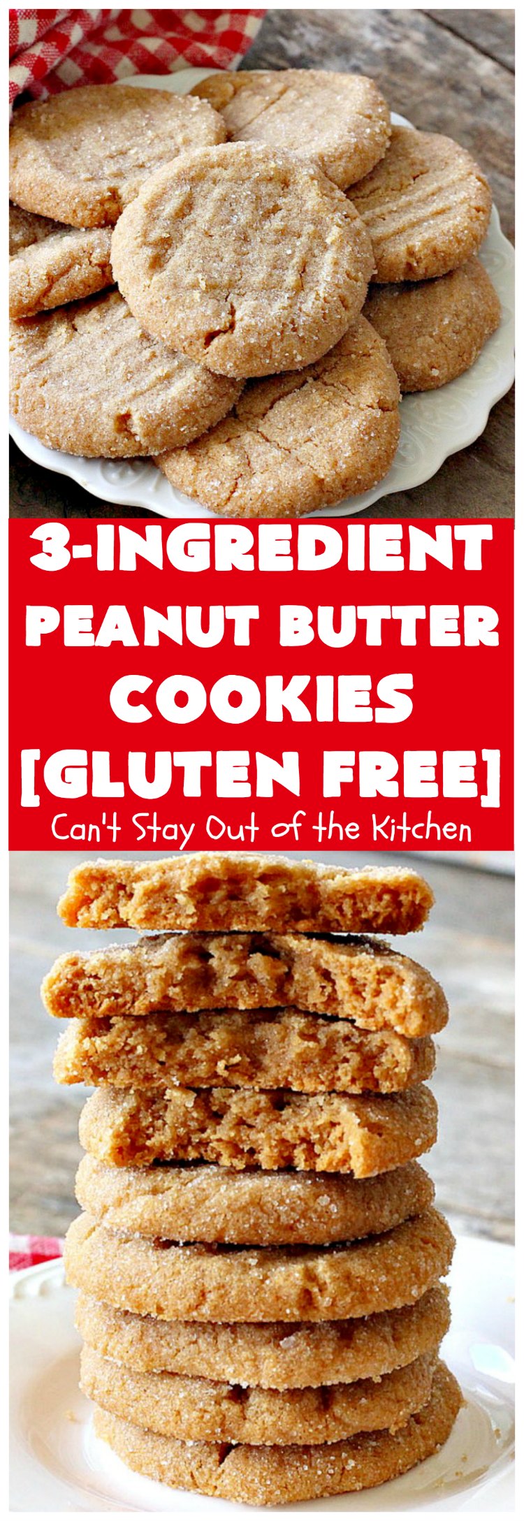 Three-Ingredient Peanut Butter Cookies | Can't Stay Out of the Kitchen