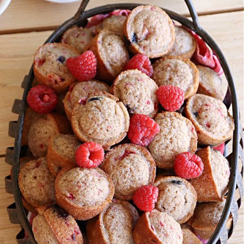 Triple Berry Muffins | Can't Stay Out of the Kitchen | Triple your pleasure with these scrumptious #TripleBerryMuffins. These #muffins include #strawberries, #blueberries & #raspberries along with #cinnamon for flavor. They're easy to make & puff up nicely while #baking. Excellent for a #holiday or company #breakfast or #brunch since the #recipe makes a lot. #BreakfastMuffins #HolidayBreakfast