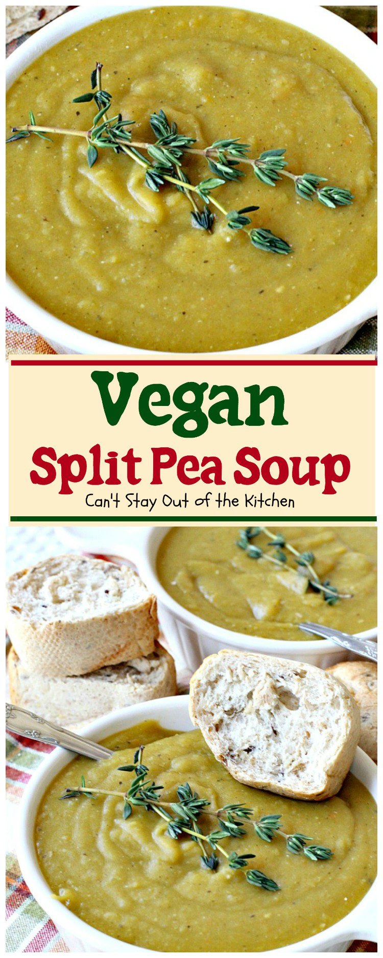 Vegan Split Pea Soup | Can't Stay Out of the Kitchen