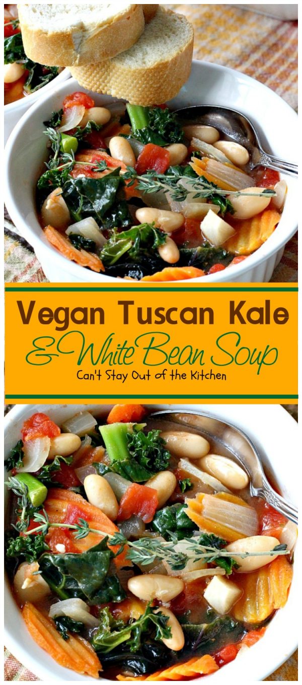 Vegan Tuscan Kale and White Bean Soup Can't Stay Out of the Kitchen
