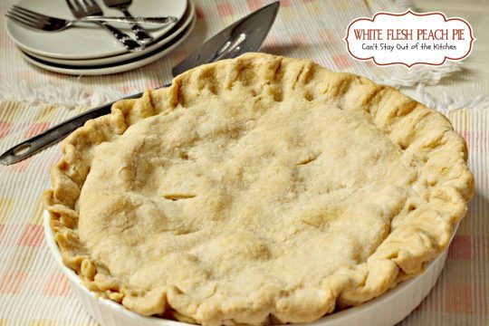 White Flesh Peach Pie | Can't Stay Out of the Kitchen | sumptuous #peachpie using white-flesh #peaches. #pie #dessert