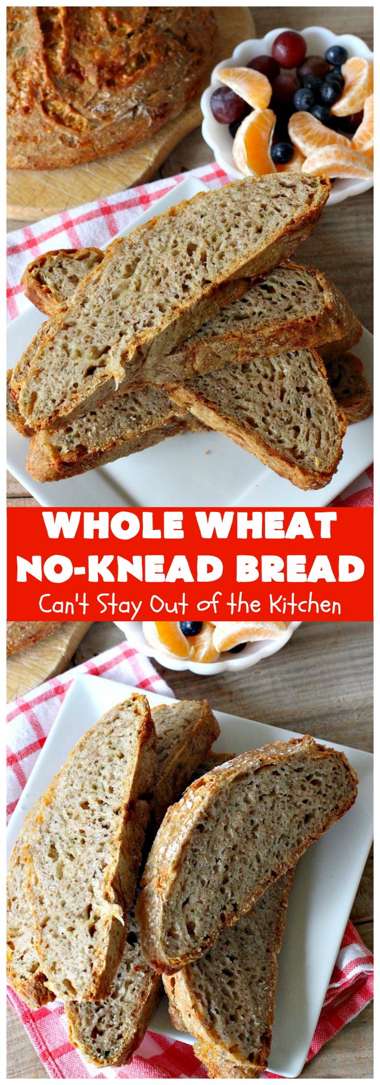 Whole Wheat No-Knead Bread | Can't Stay Out of the Kitchen | fantastic #NoKneadBread using #WheatFlour, #ProvoloneCheese & #SevenGrainCereal. Incredibly easy #HomemadeBread #recipe. #bread #ArtisanBread
