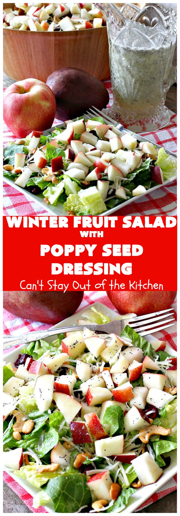 Winter Fruit Salad with Poppy Seed Dressing | Can't Stay Out of the Kitchen