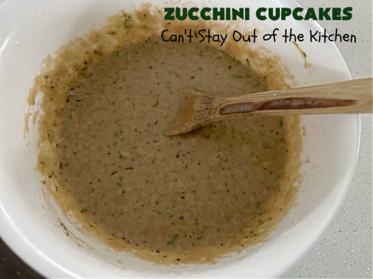 Zucchini Cupcakes | Can't Stay Out of the Kitchen | these scrumptious #cupcakes include grated #zucchini, #OrangeJuice, #cinnamon, #cloves & #AlmondExtract for an exquisite pop in flavor everyone loves. The #caramel #frosting is to die for! Perfect #dessert for any #tailgating party or #BackyardBarbecue. #ZucchiniCupcakes