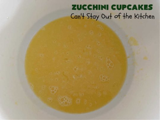 Zucchini Cupcakes | Can't Stay Out of the Kitchen | these scrumptious #cupcakes include grated #zucchini, #OrangeJuice, #cinnamon, #cloves & #AlmondExtract for an exquisite pop in flavor everyone loves. The #caramel #frosting is to die for! Perfect #dessert for any #tailgating party or #BackyardBarbecue. #ZucchiniCupcakes