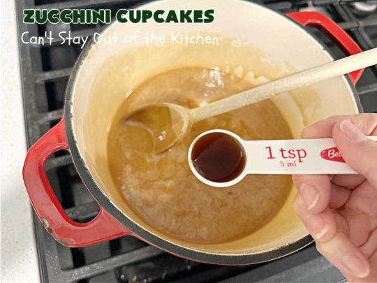 Zucchini Cupcakes | Can't Stay Out of the Kitchen | these scrumptious #cupcakes include grated #zucchini, #OrangeJuice, #cinnamon, #cloves & #AlmondExtract for an exquisite pop in flavor everyone loves. The #caramel #frosting is to die for! Perfect #dessert for any #tailgating party or #BackyardBarbecue. #ZucchiniCupcakes