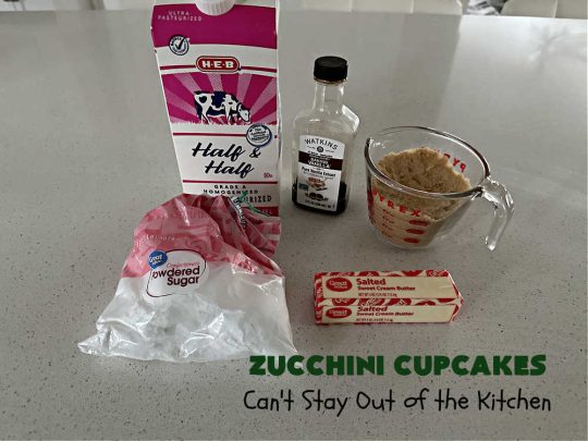 Zucchini Cupcakes | Can't Stay Out of the Kitchen | these scrumptious #cupcakes include grated #zucchini, #OrangeJuice, #cinnamon, #cloves & #AlmondExtract for an exquisite pop in flavor everyone loves. The #caramel #frosting is to die for! Perfect #dessert for any #tailgating party or #BackyardBarbecue. #ZucchiniCupcakes