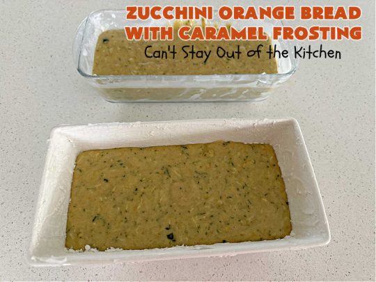 Zucchini Orange Bread with Caramel Frosting | Can't Stay Out of the Kitchen | this fantastic #ZucchiniBread includes a whole #orange & a spectacular #CaramelFrosting to die for! Every bite will have you drooling. Wonderful for #FallBaking or a #holiday #breakfast or #brunch. #bread #caramel #HolidayBreakfast #ZucchiniOrangeBreadWithCaramelFrosting
